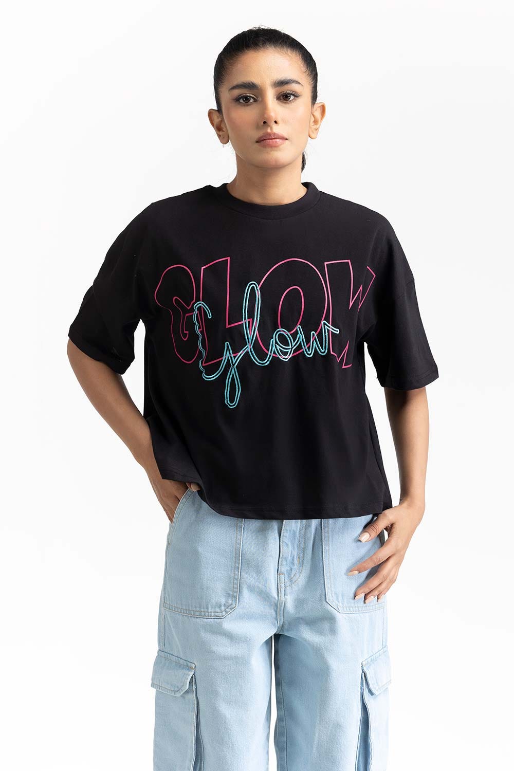 Black Knit T-Shirt 231-213-024