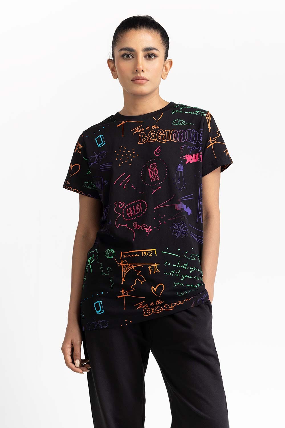 Black Knit T-Shirt 231-213-027