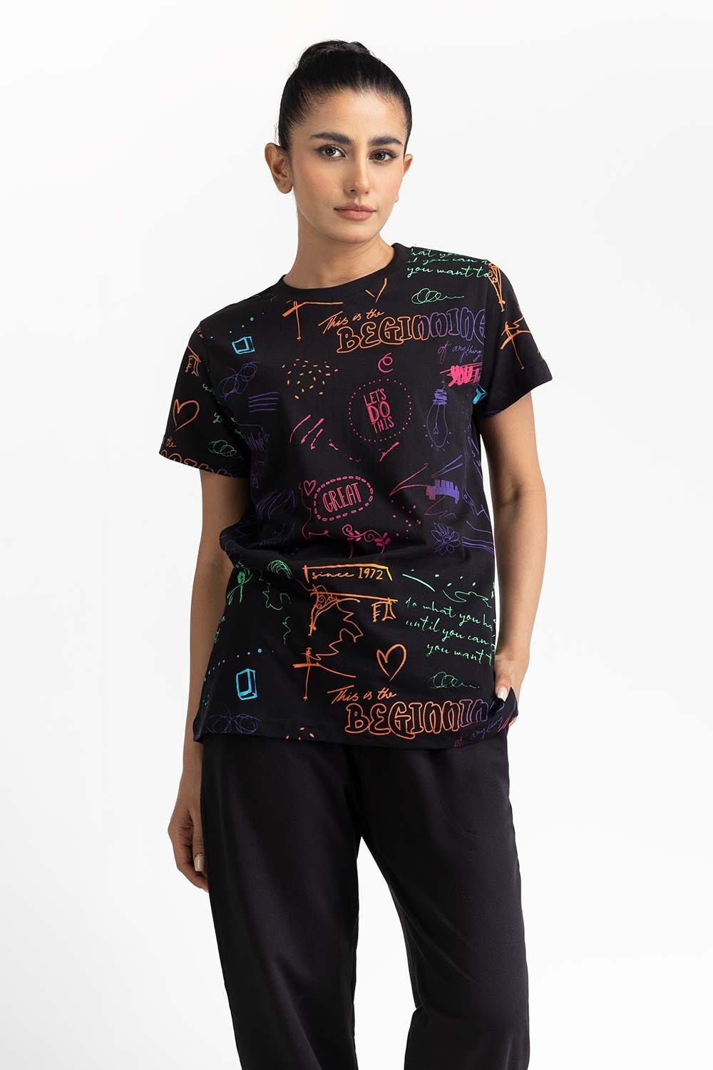 Black Knit T-Shirt 231-213-027