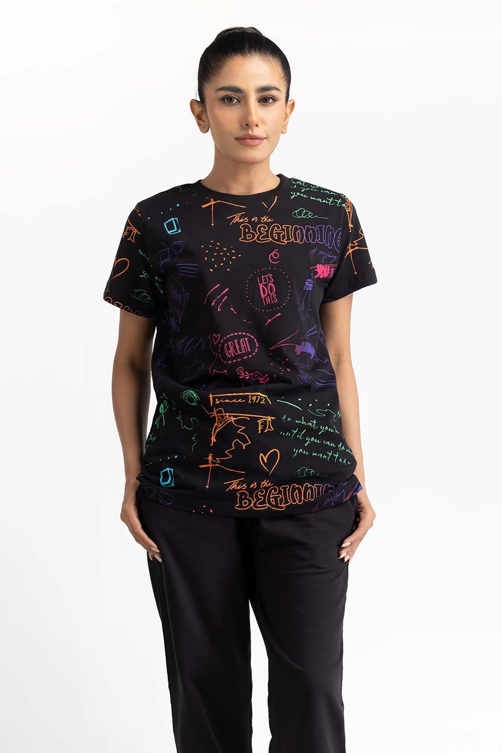 Black Knit T-Shirt 231-213-027