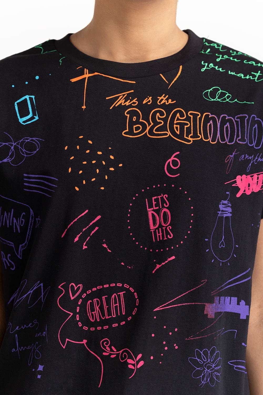 Black Knit T-Shirt 231-213-027