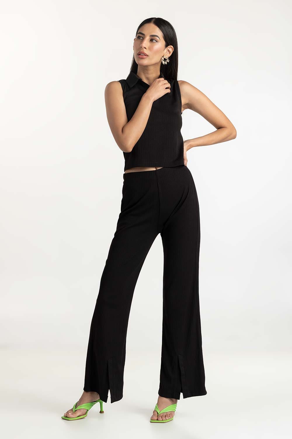 Black Knit Trouser 231-220-201