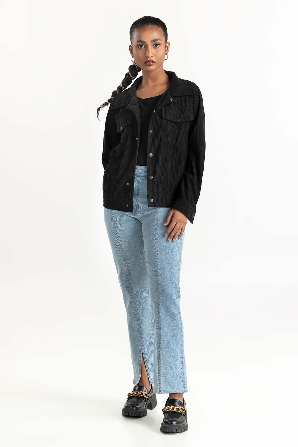 Black Knitted Jacket 224-220-209