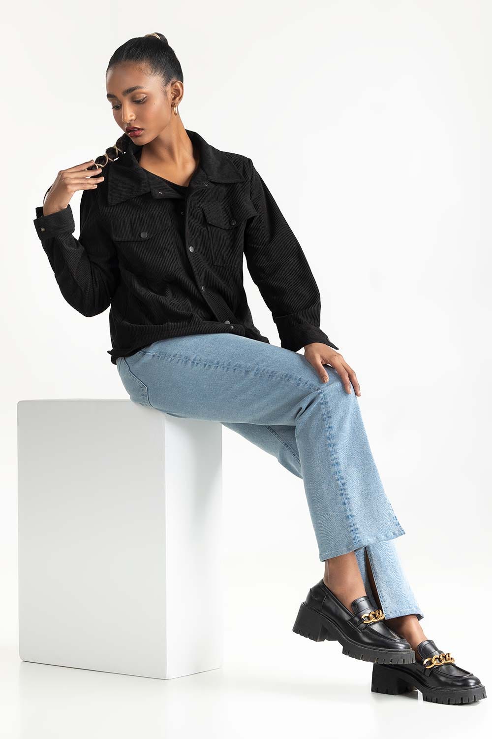 Black Knitted Jacket 224-220-209