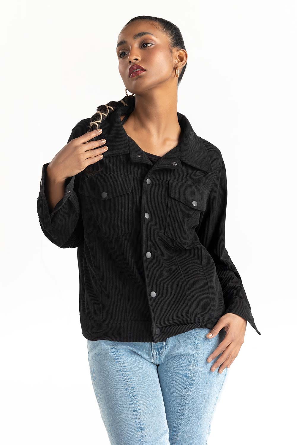 Black Knitted Jacket 224-220-209