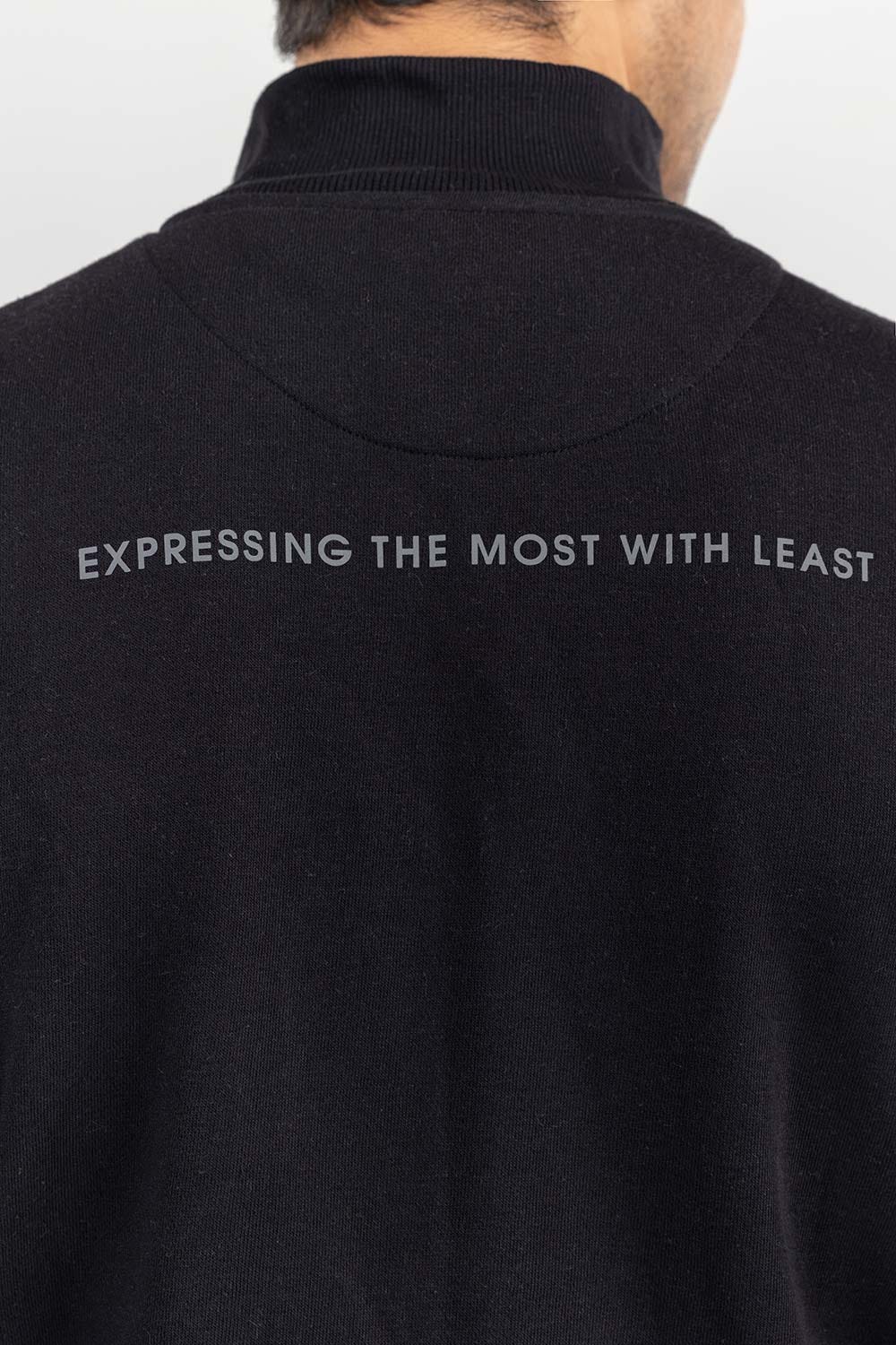 Black Knitted Mock Neck Zipper JKT-KNTMNZ22-057