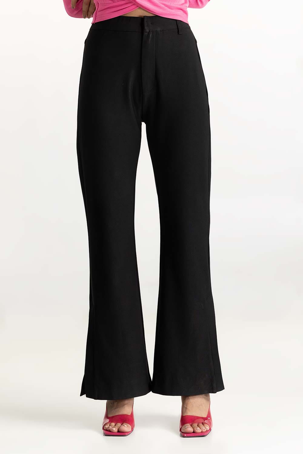 Black Knitted Regular Trouser 224-220-004