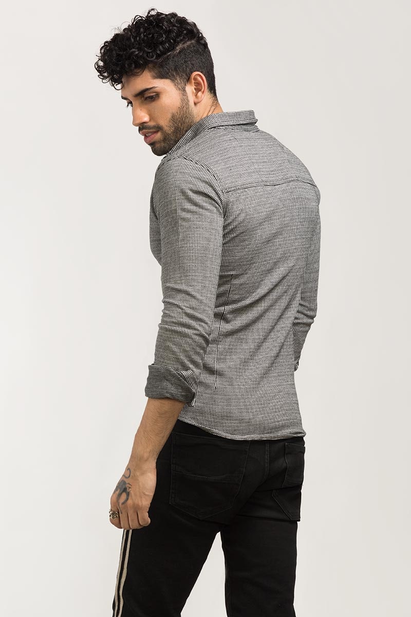 Black Casual Shirt FS-CS-KNIT-D03