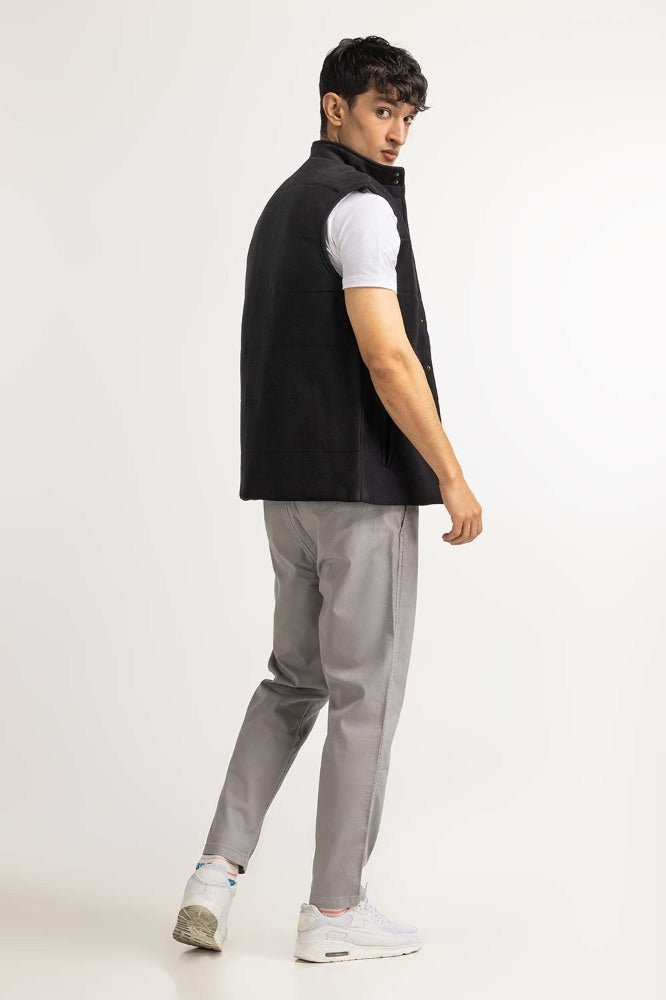 Black Knitted Vest MN-KNV-WS23-004