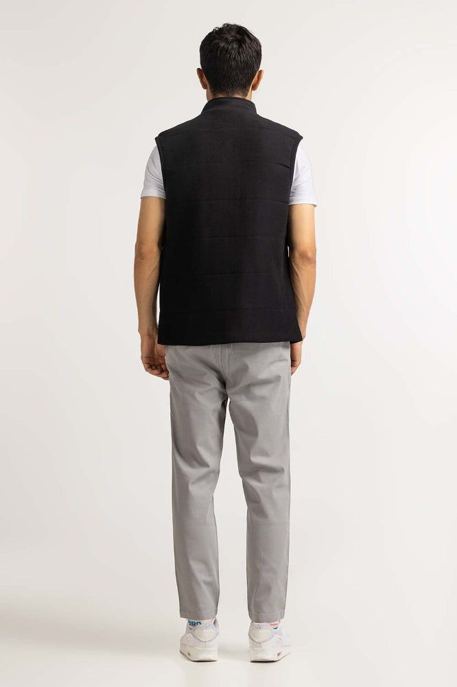 Black Knitted Vest MN-KNV-WS23-004