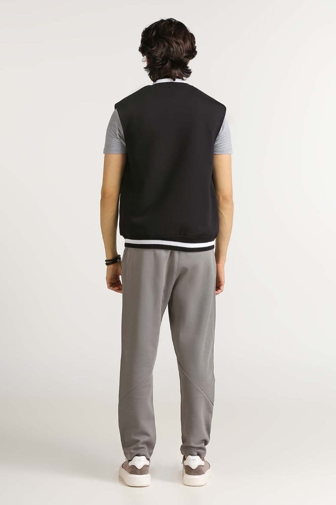 Black Knitted Vest MN-KNV-WS23-005