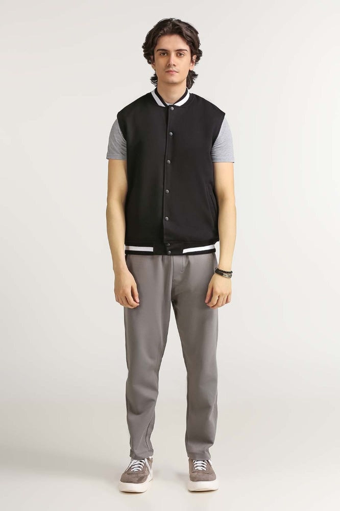Black Knitted Vest MN-KNV-WS23-005