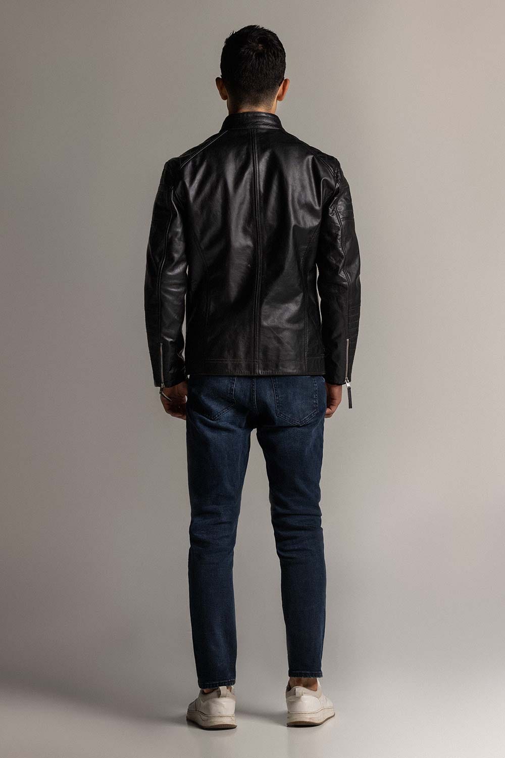 Black Leather Jacket JKT-LETH-D45-01