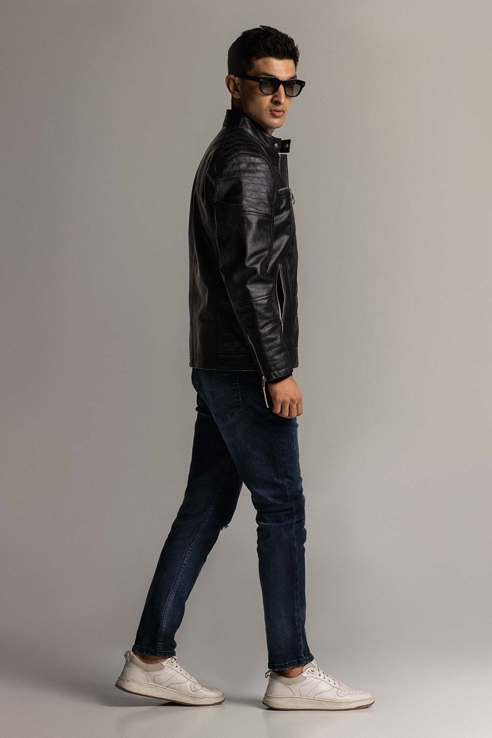 Black Leather Jacket JKT-LETH-D45-01