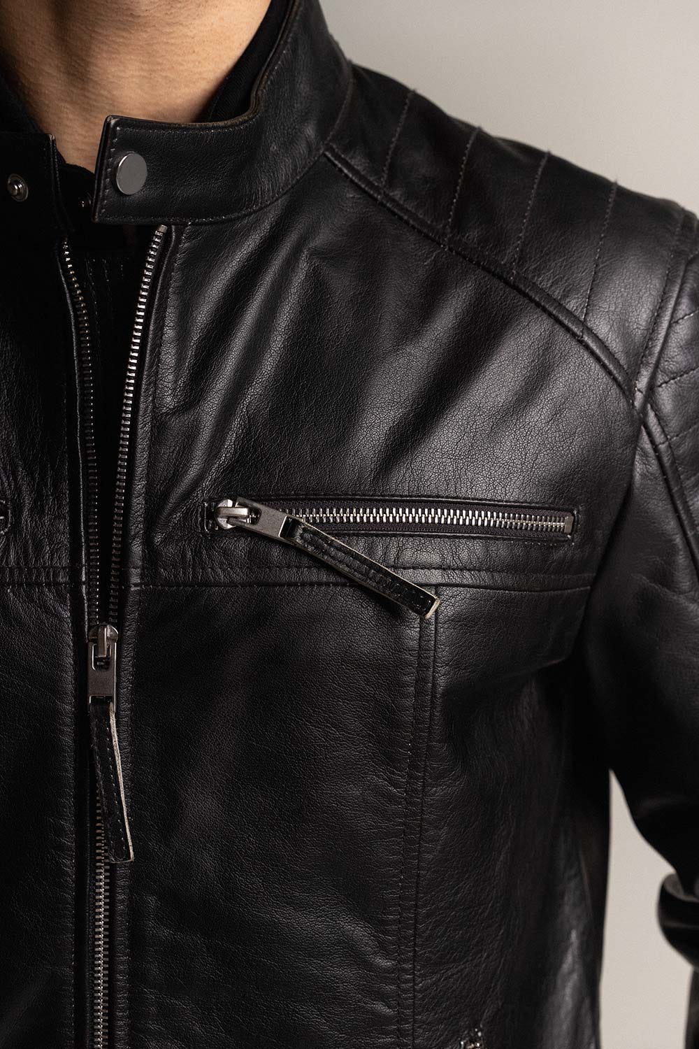Black Leather Jacket JKT-LETH-D45-01