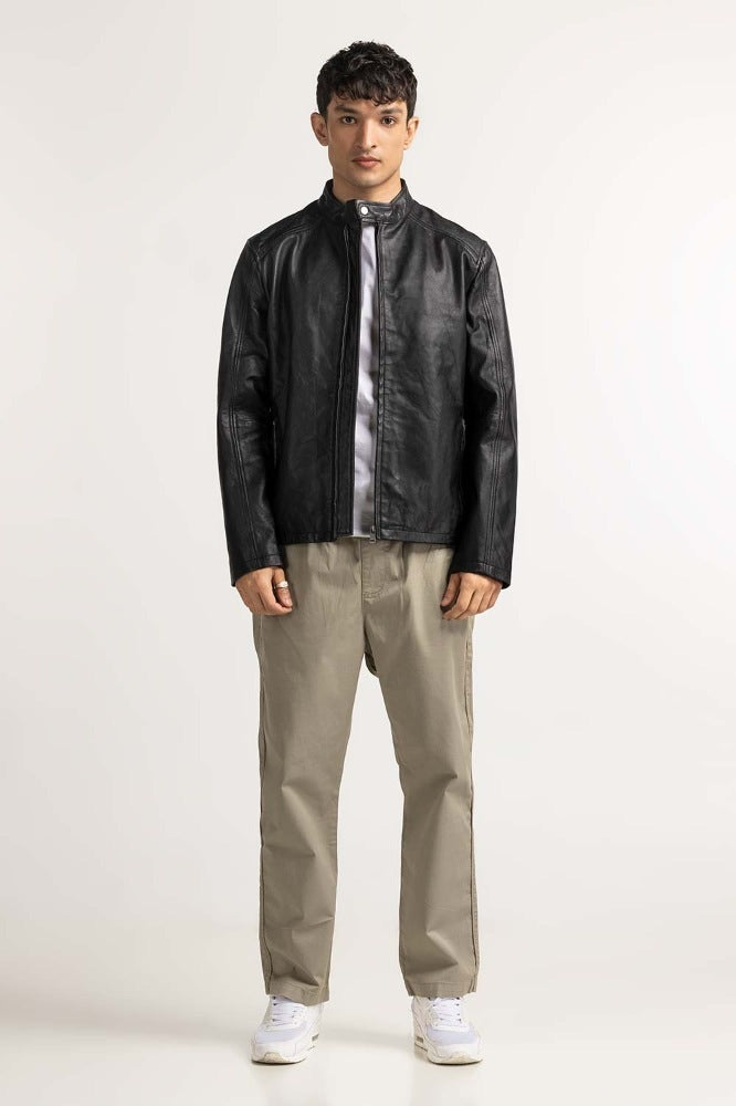 Black Leather Jacket MN-JKT-WS23-202