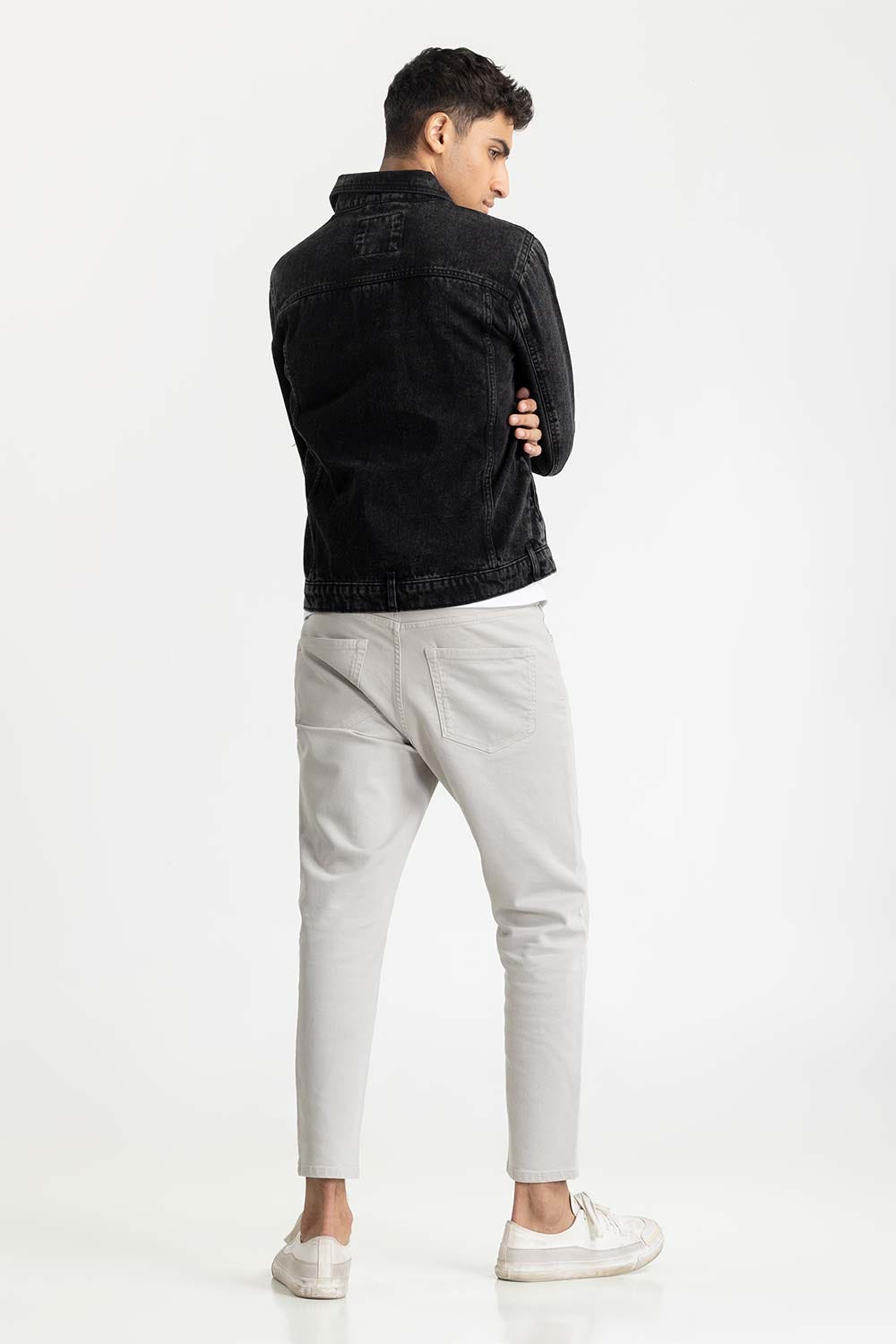 Patch Black Denim Jacket 224-110-030