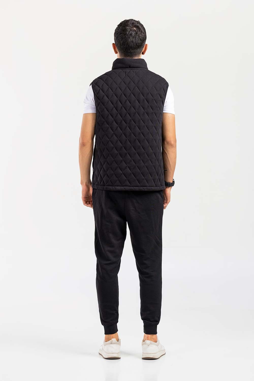 Black Mock Neck Vest Jacket JKT-MNV-D26-04