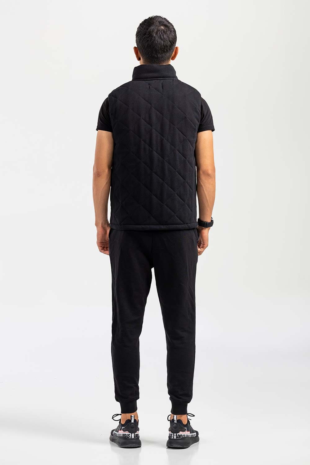 Black Mock Neck Vest Jacket JKT-MNV-D27-03