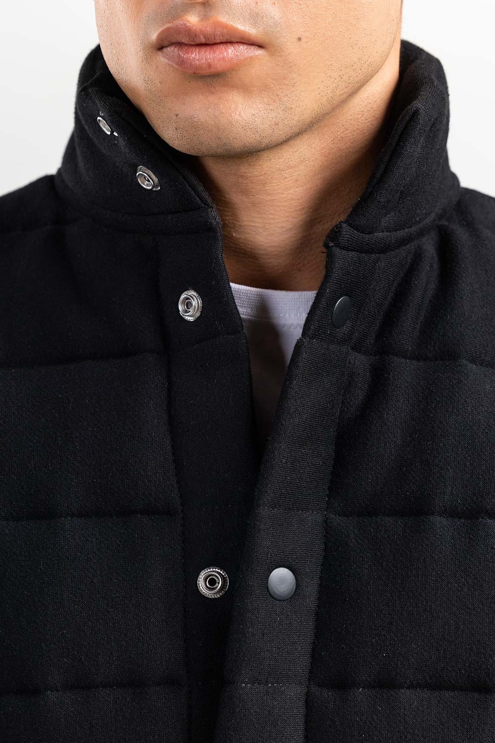 Black Mock Neck Vest Jacket JKT-MNV-D28-04