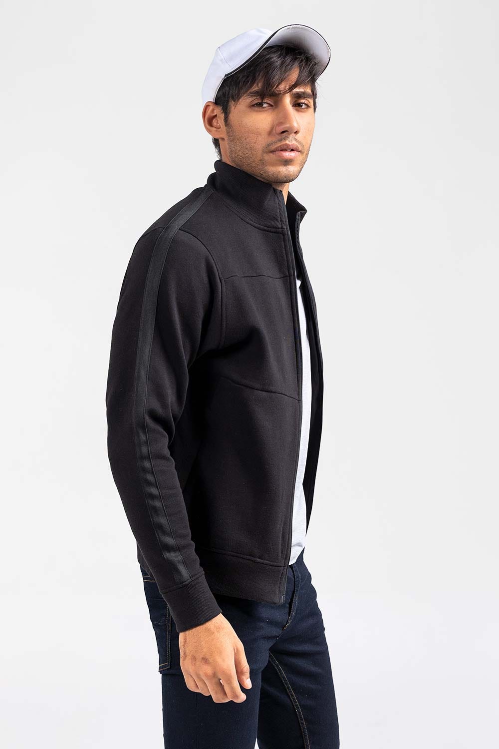 Black Mock Neck Zipper Jacket JKT-MNZ-76-01