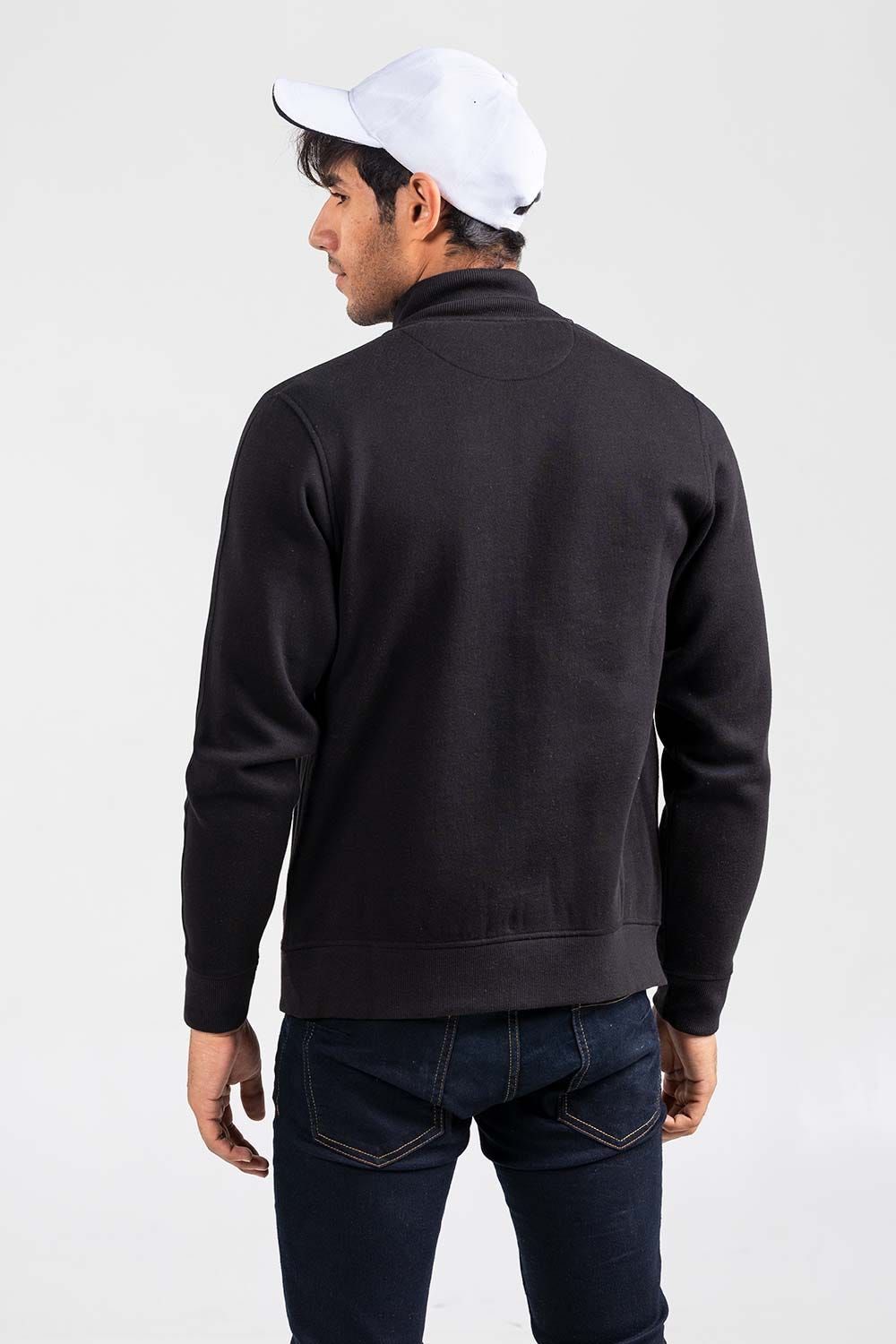 Black Mock Neck Zipper Jacket JKT-MNZ-76-01