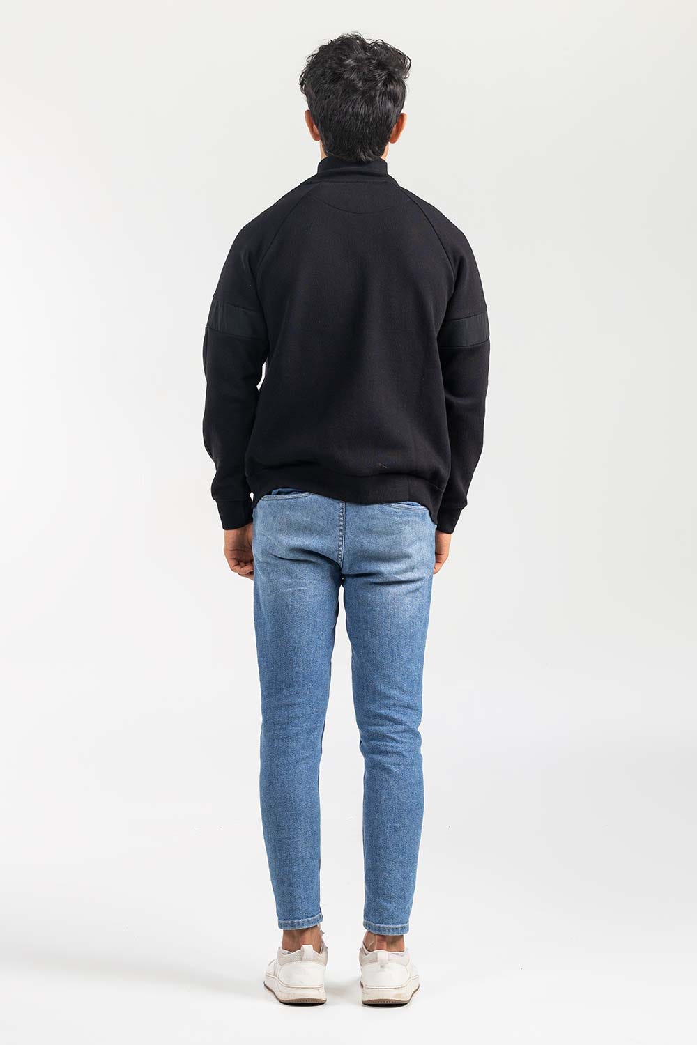 Black Mock Neck Zipper Jacket JKT-MNZ-77-03