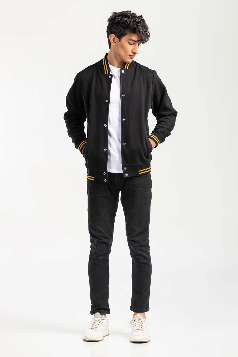 Black Mock Neck Zipper Jacket JKT-MNZ-80-03