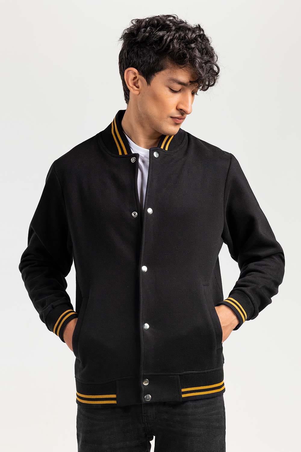 Black Mock Neck Zipper Jacket JKT-MNZ-80-03
