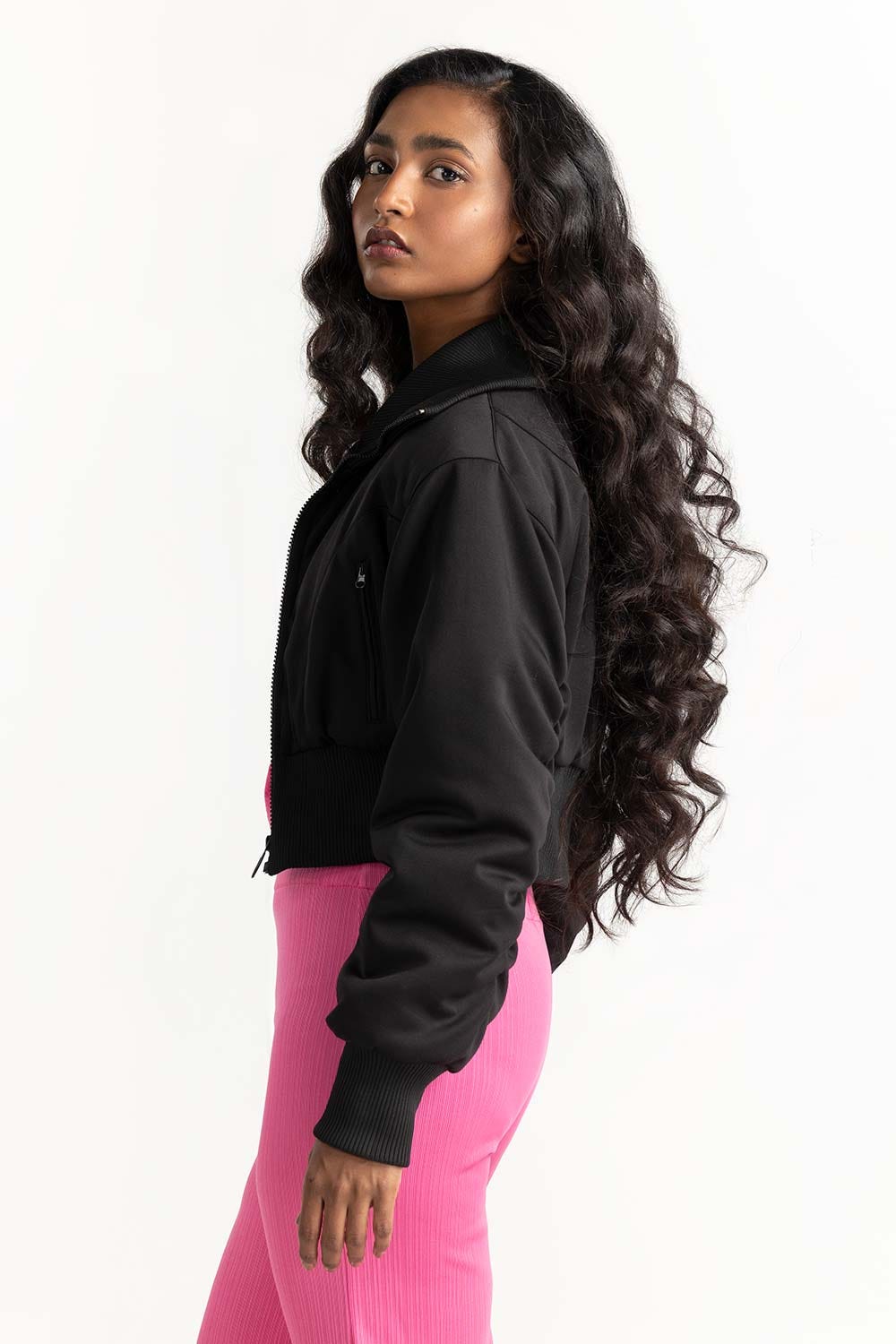 Black Cropped Jacket  224-210-004