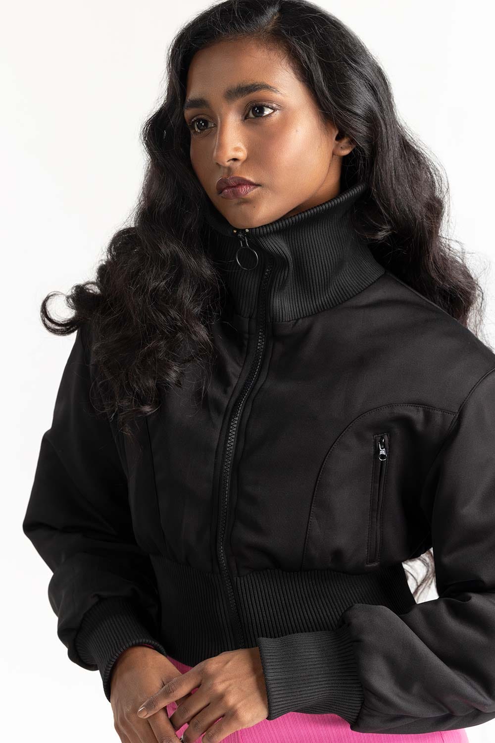 Black Cropped Jacket  224-210-004