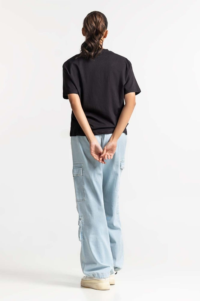 Black Printed Knit Top WM-KTP-SS24-021