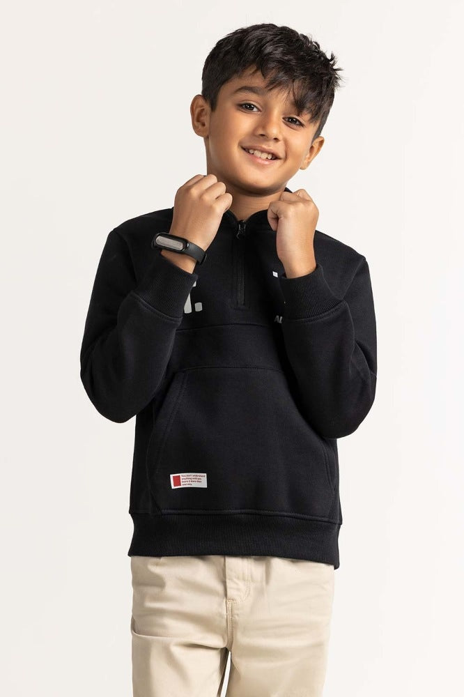 Black Printed Knitted Jacket 224-312-013