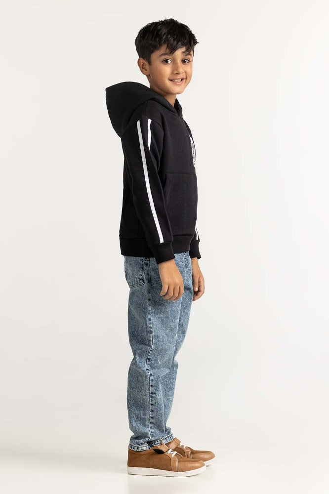 Black Printed Sweatshirt 224-312-018