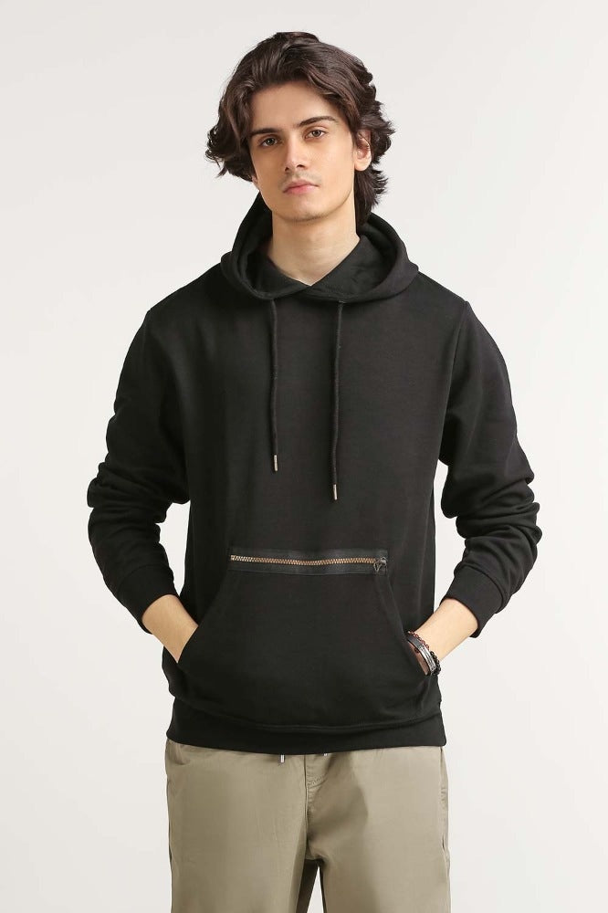 Black Pullover Hoodie MN-POH-WS23-011