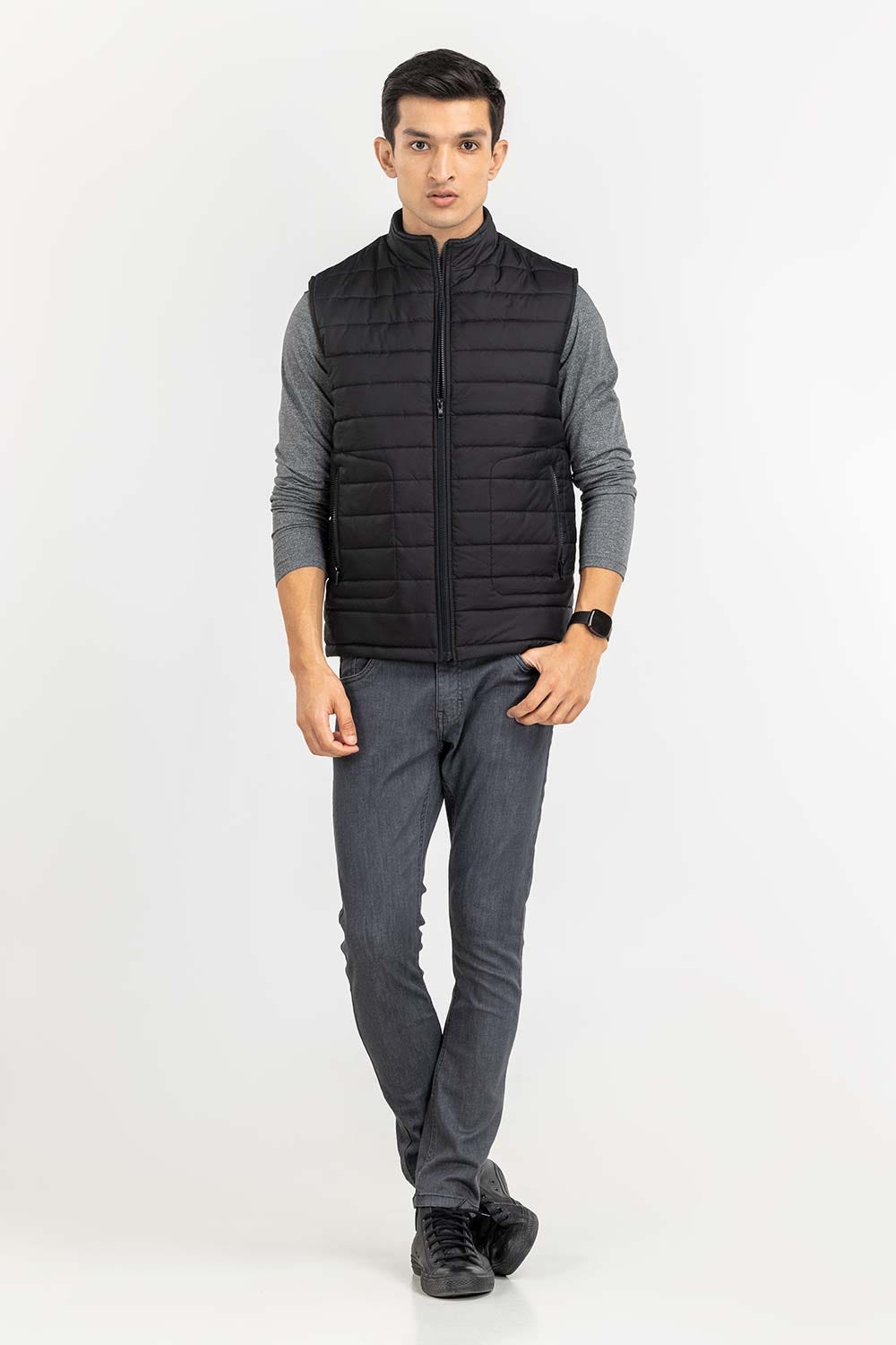 Black Quilted gilet JKT-WVST22-021