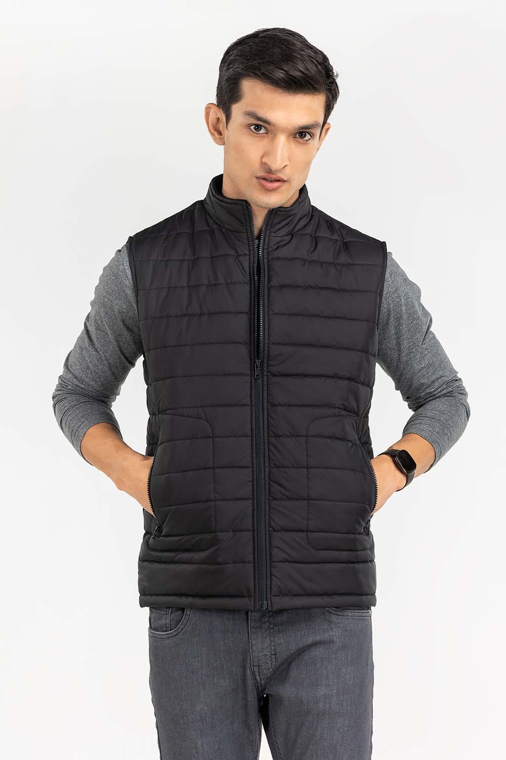 Black Quilted gilet JKT-WVST22-021