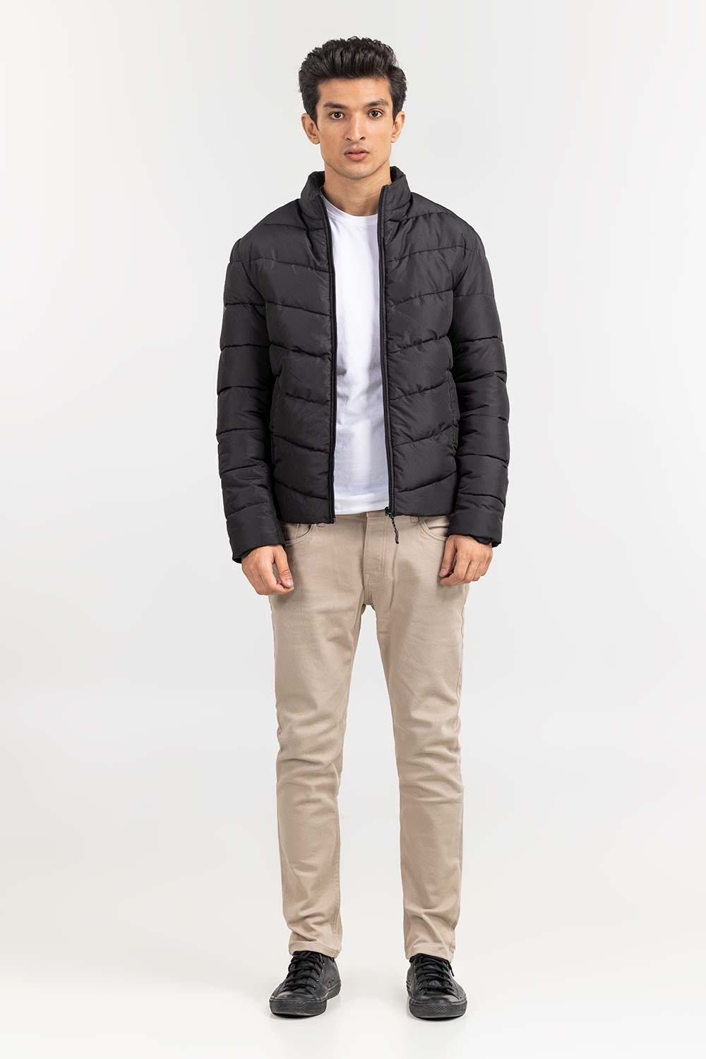 Black Quilted Jacket JKT-WOV22-028