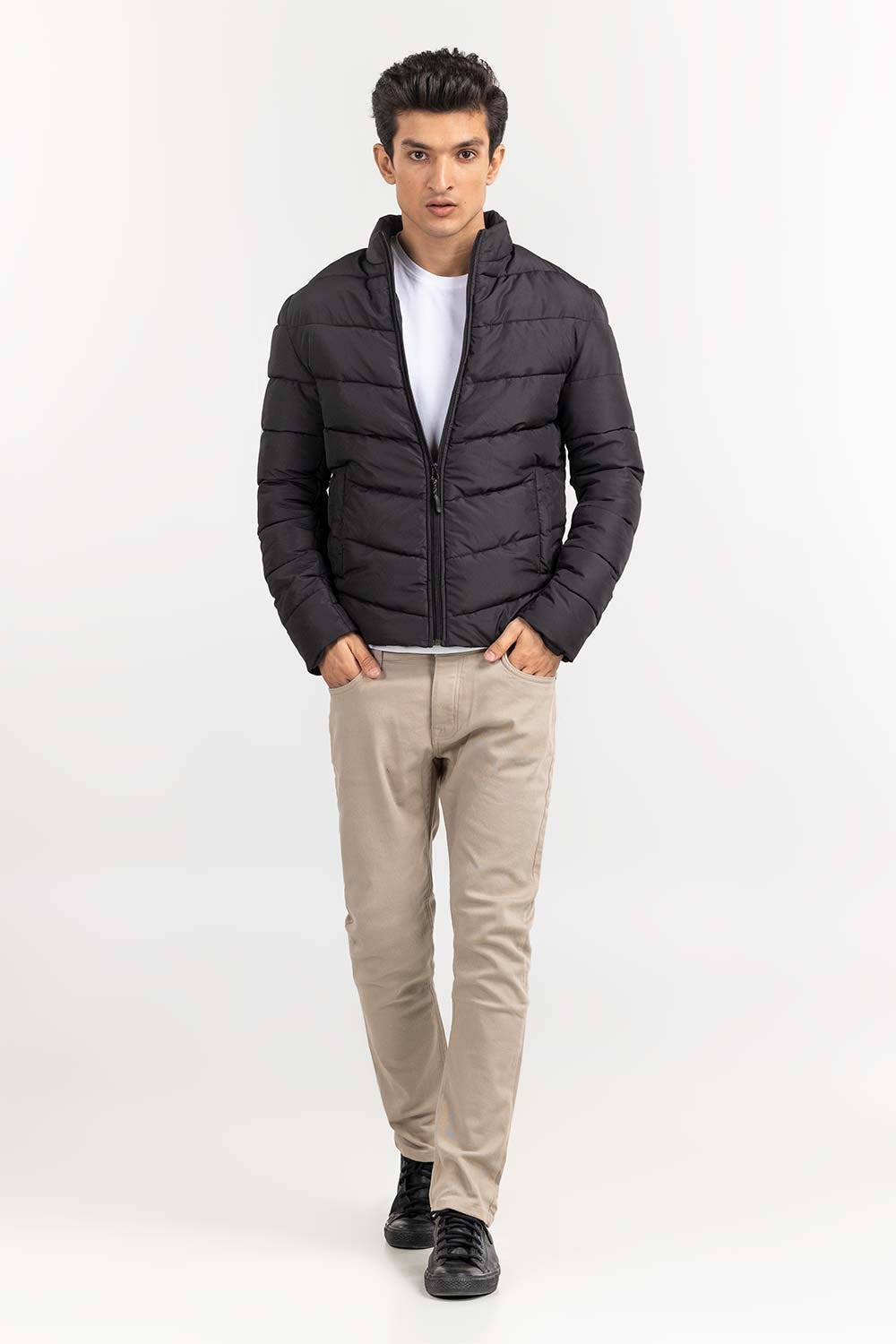 Black Quilted Jacket JKT-WOV22-028