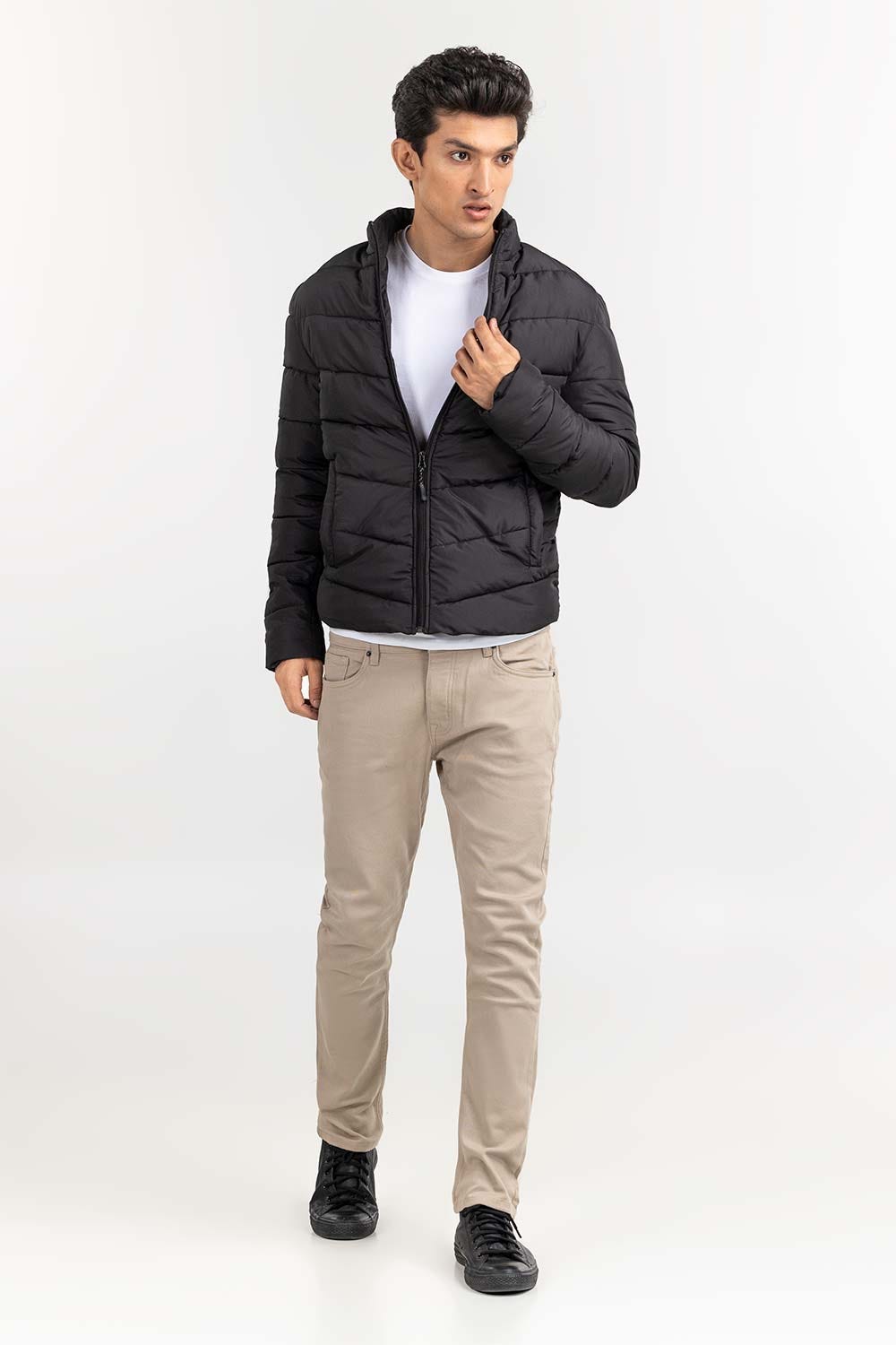 Black Quilted Jacket JKT-WOV22-028