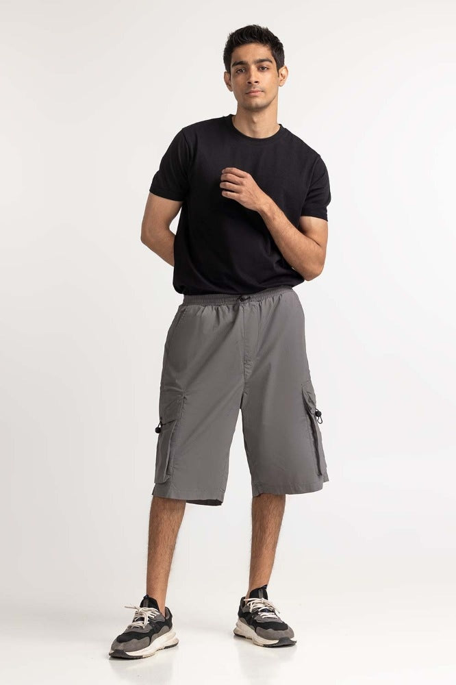 Black Rolled Up Sleeve Tee TS-CNSJ24-090