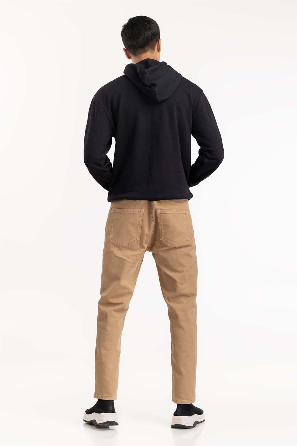 Black Slogan Print Hoodie 224-112-018