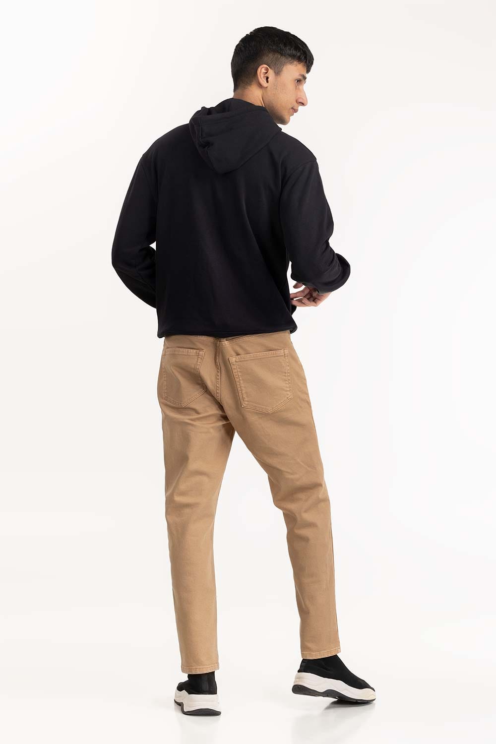 Black Slogan Print Hoodie 224-112-018