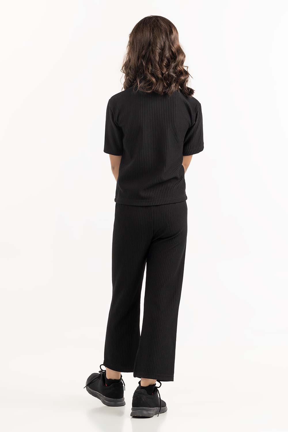 Toddler Girl Black Straight Trouser 224-412-075 B