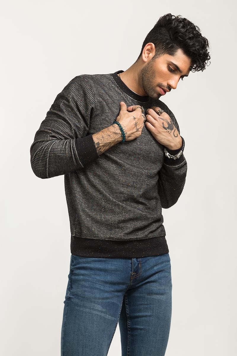 Black Fashion Sweatshirt JKT-MSS-12-01