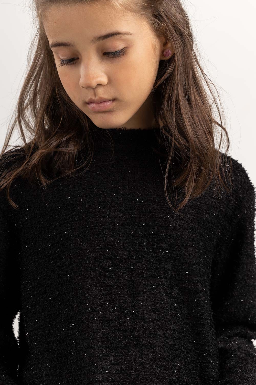Girls Black Sweatshirt 224-412-072