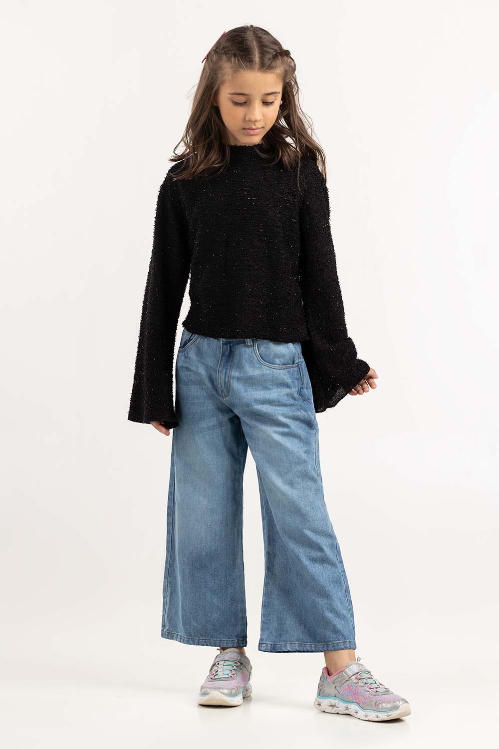 Girls Black Sweatshirt 224-412-072