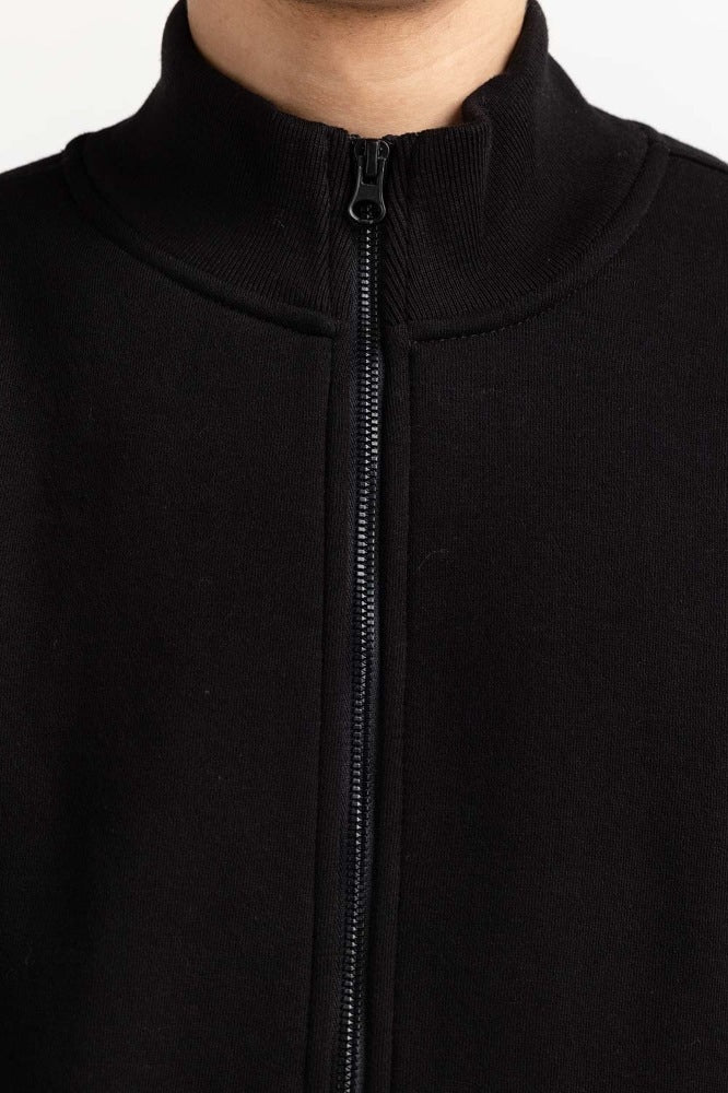 Black Textured Fashion Jacket MN-KNZ-WS23-004