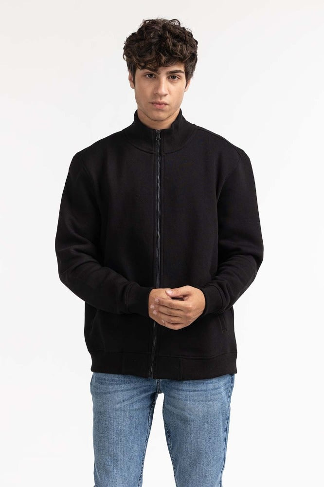 Black Textured Fashion Jacket MN-KNZ-WS23-004