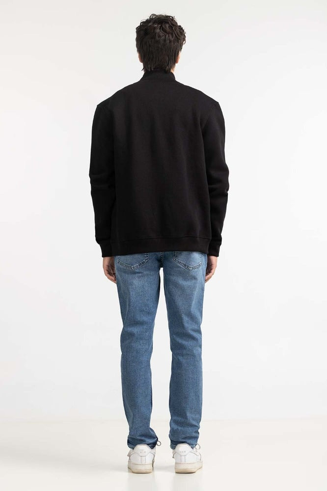 Black Textured Fashion Jacket MN-KNZ-WS23-004